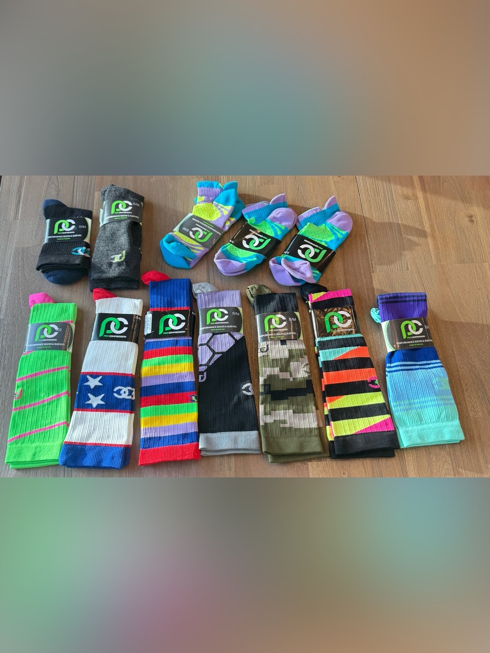 Pro Compression Socks Lot 12 Pairs NWT S/M XS Made USA Running Nurse Travel
